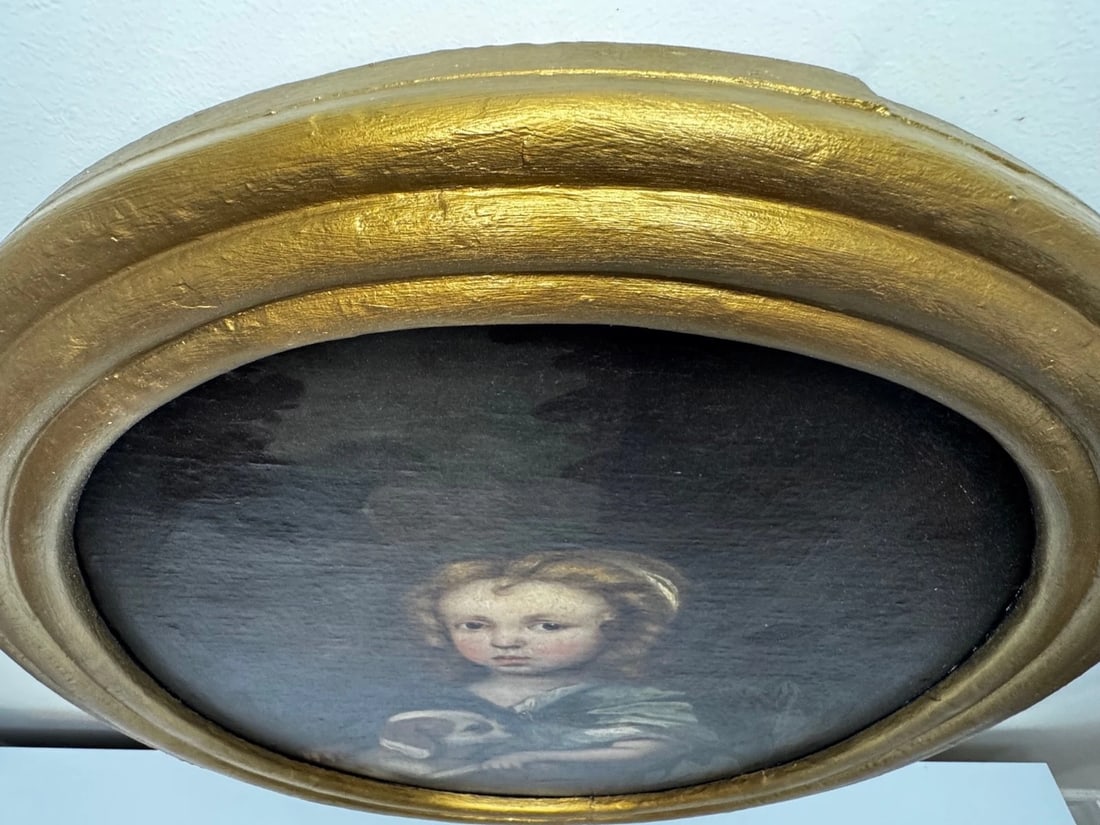 An Endearing Bond Boy with King Charles Spaniel Puppy Circle Of Mary Beale C1680 - 12