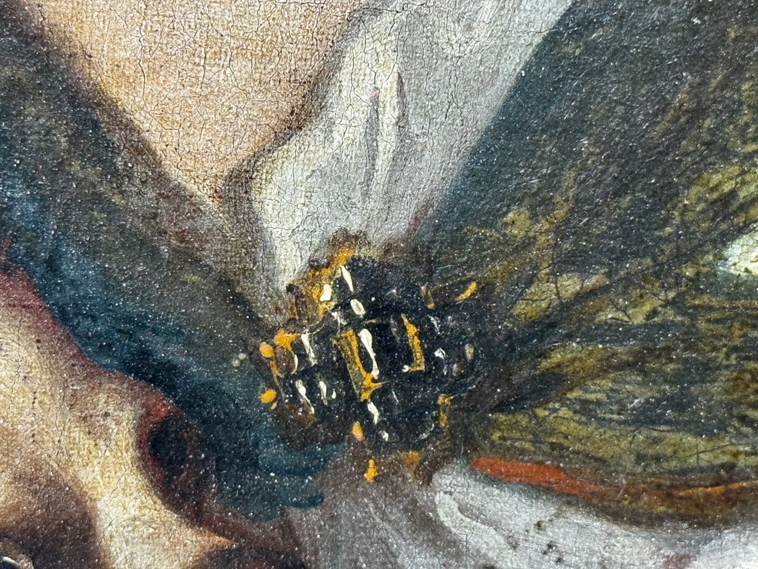 An Endearing Bond Boy with King Charles Spaniel Puppy Circle Of Mary Beale C1680 - 17