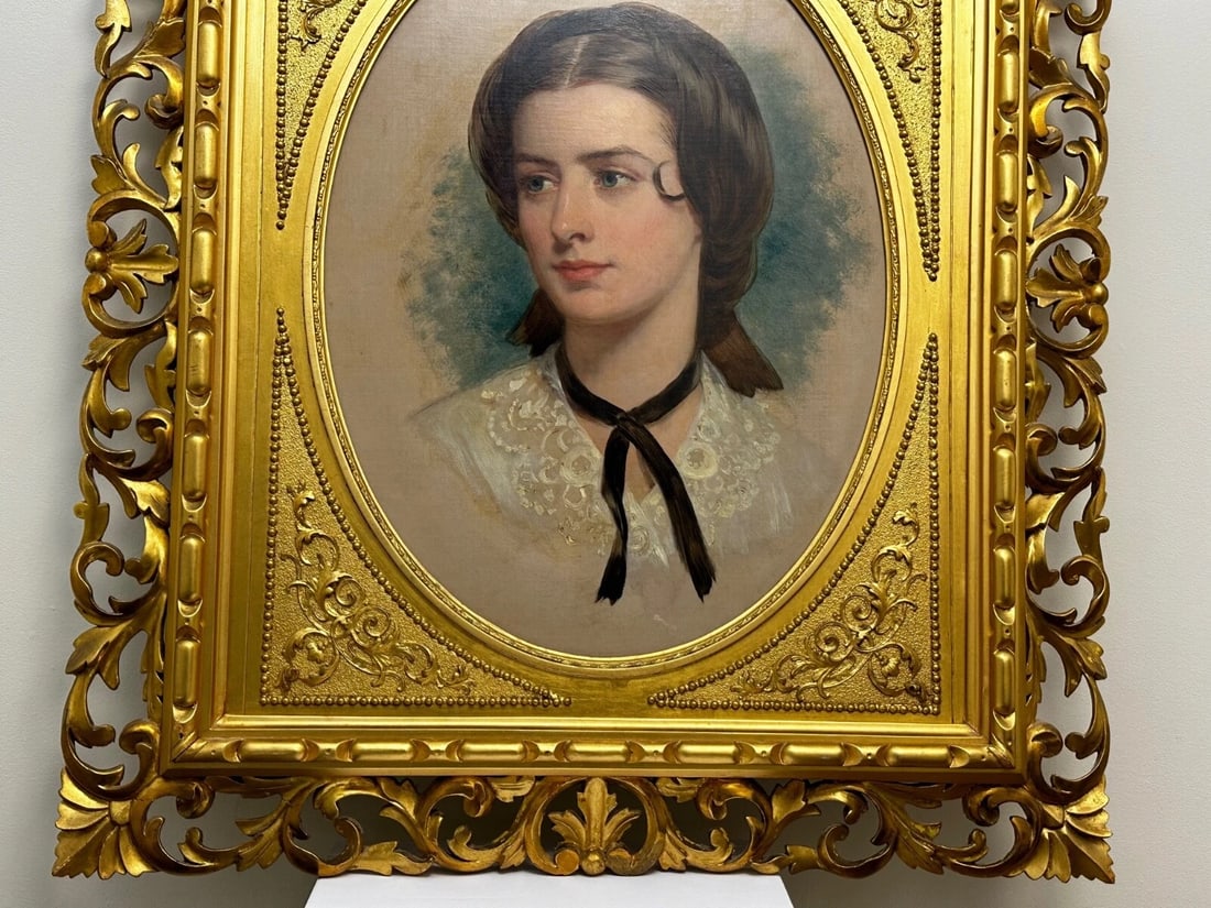 Important Victorian Oil Portrait Lady Sarah Sophia Wood née Clark By John Wood - 4