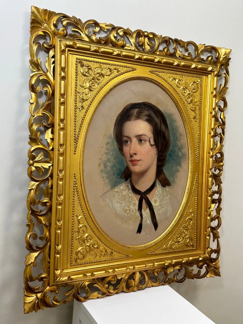 Important Victorian Oil Portrait Lady Sarah Sophia Wood née Clark By John Wood - 6