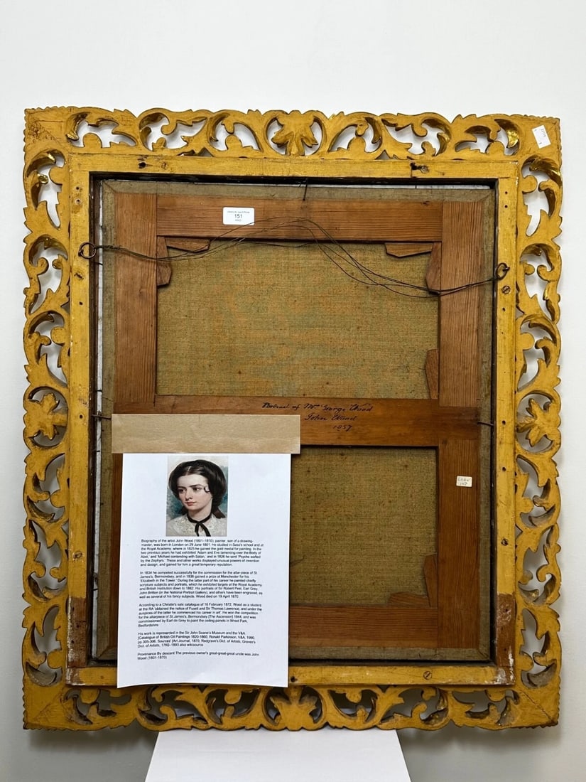 Important Victorian Oil Portrait Lady Sarah Sophia Wood née Clark By John Wood - 9