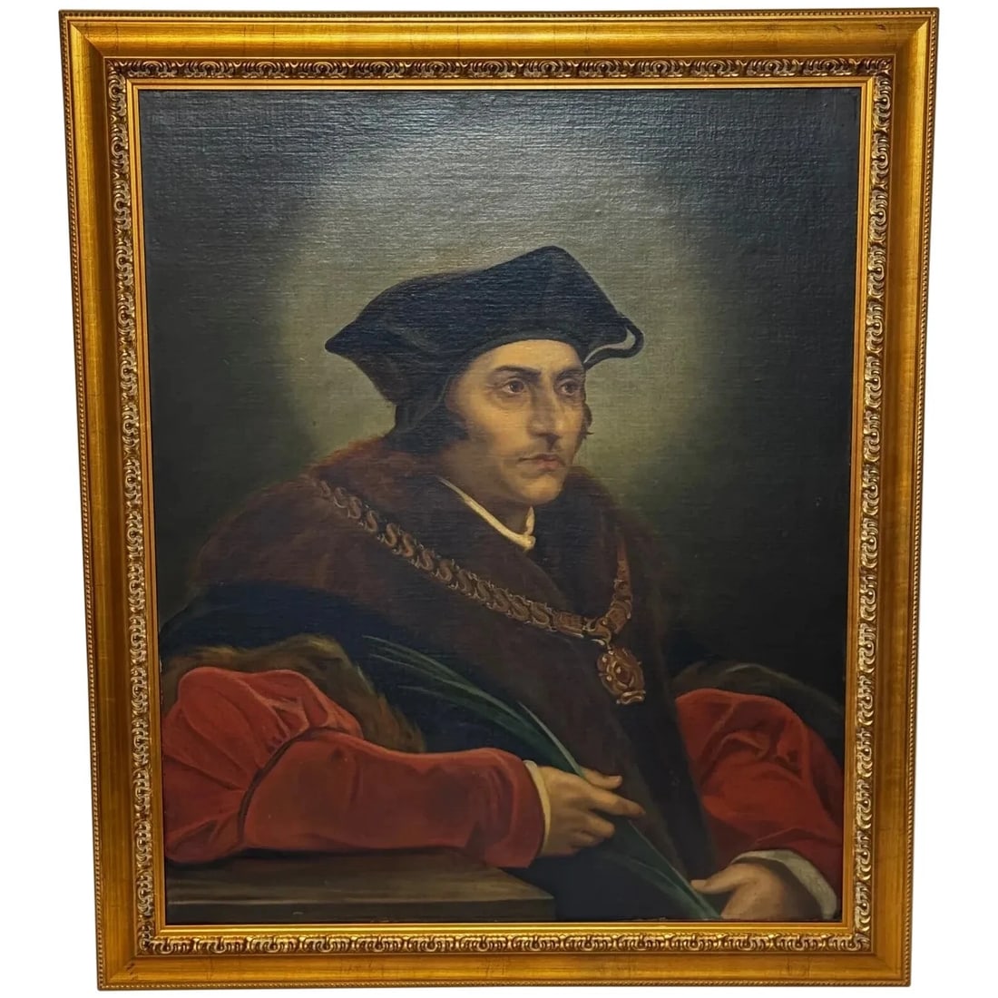 Oil Painting Sir Thomas More Chancellor Duchy of Lancaster After Hans Holbein (1 of 20)