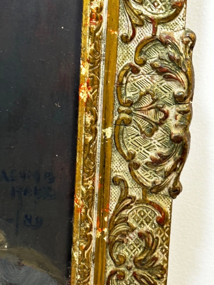 Lady Cherry Lips & Blue Dress Portrait by Signed George Percy Jacomb-Hood C1889 - 9