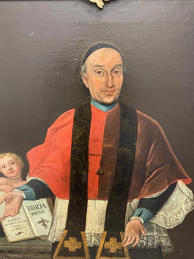 Baroque Old Master 18th Century Italian Oil Painting Portrait Pope Clement XIII - 3