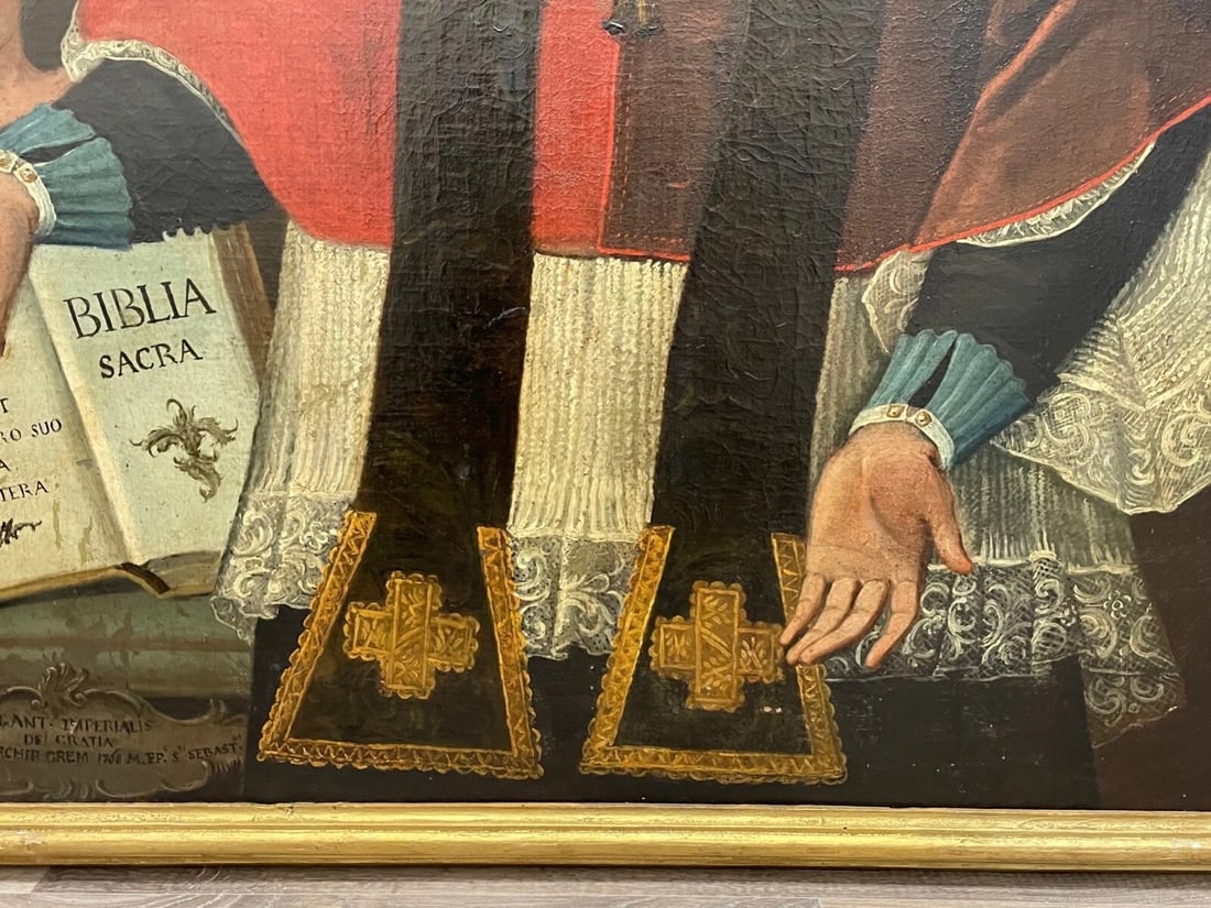 Baroque Old Master 18th Century Italian Oil Painting Portrait Pope Clement XIII - 5