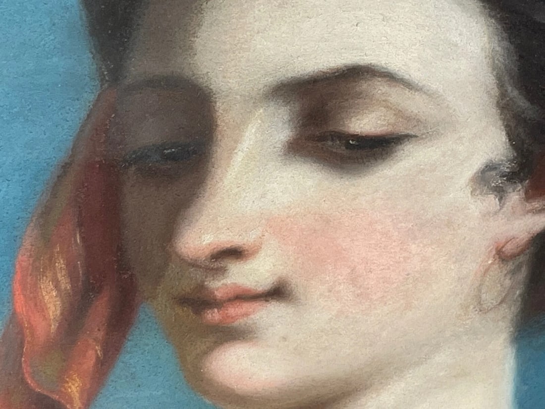 French Painting Young Woman Feeding Goat Flowers ATTRIB Fantin Latour Theodore - 5