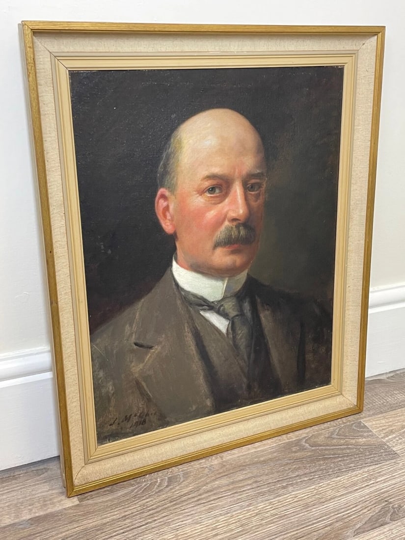 Scottish Oil Painting Portrait Of Glasgow Iron & Steel Merchant By John McGhie - 13