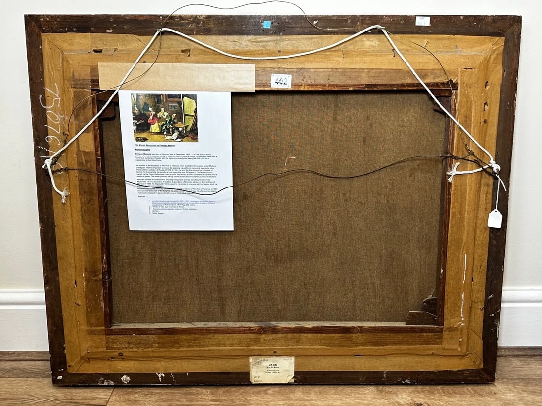 19th Century Italian Genre Mutual Admiration Oil Painting By Pompeo Massani - 4