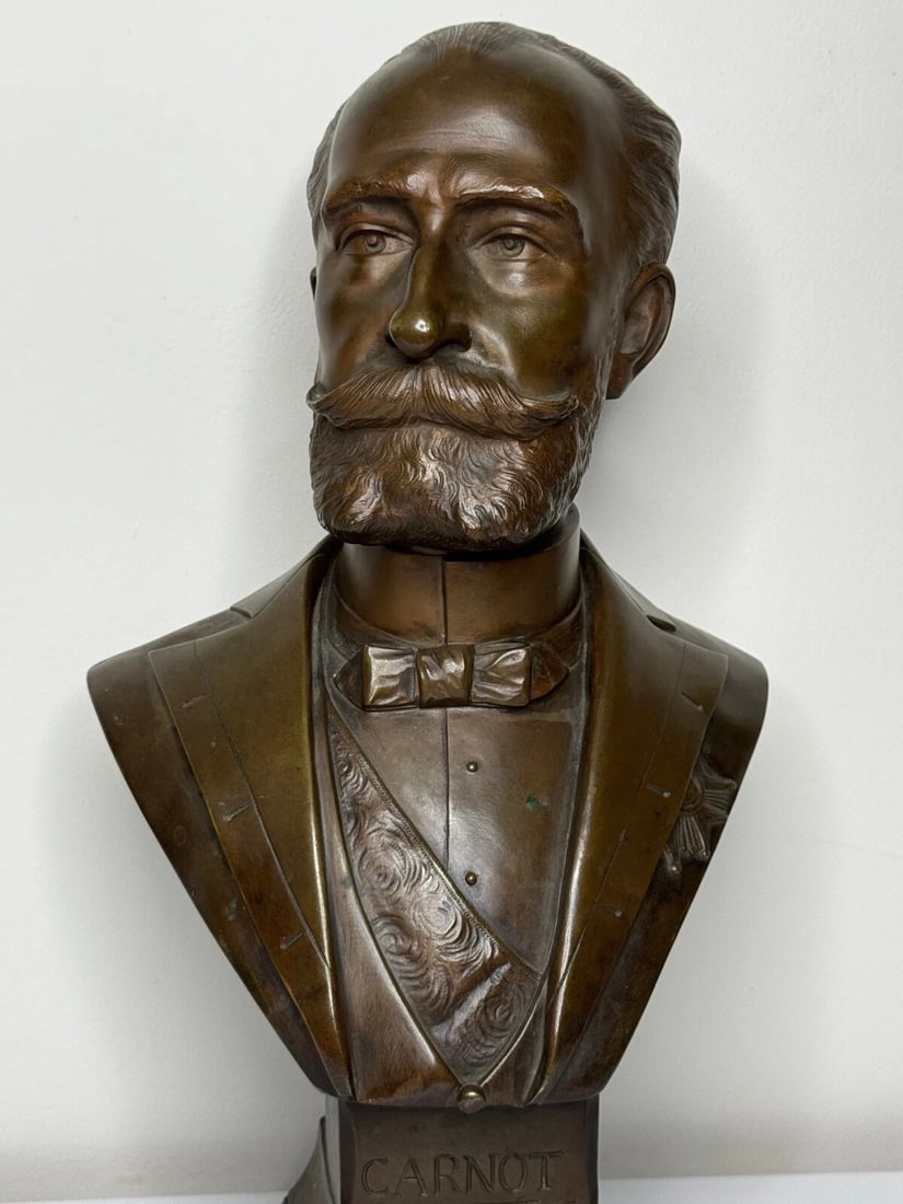 French President Bust Marie François Sadi Carnot By Adolphe Jean Lavergne - 3