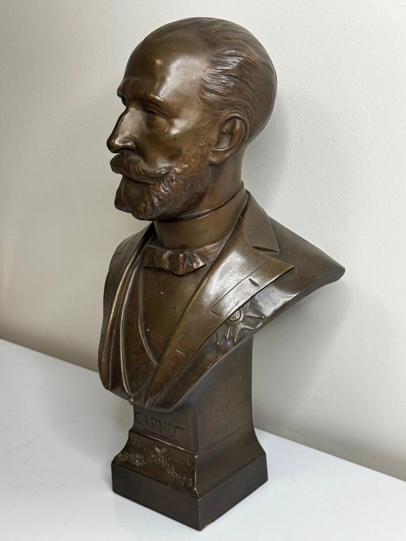 French President Bust Marie François Sadi Carnot By Adolphe Jean Lavergne - 6