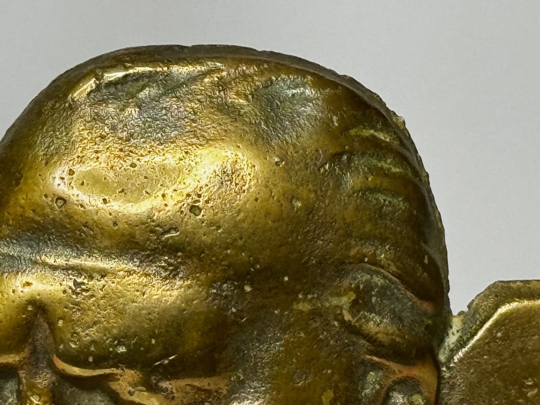 Historic WW2 Small Winston Churchill V For Victory Bronze Car Mascot Sculpture - 7