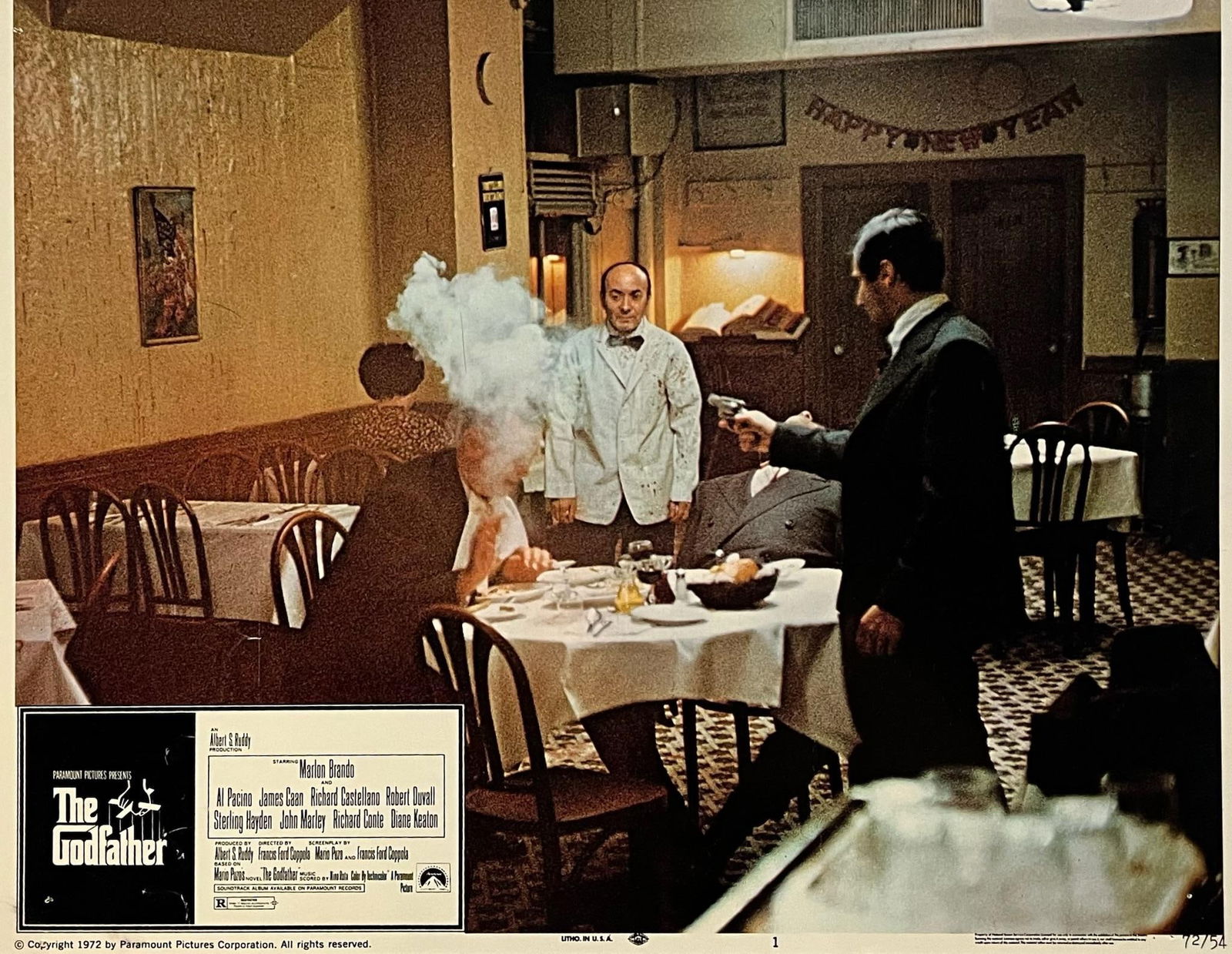 The Godfather - Original 1972 Lobby Card #1: 1972: Title: The Godfather - Original 1972 Lobby Card #1: 1972 Description: The Godfather - Original 1972 Lobby Card #1 Vintage Godfather Lobby Card: The aging patriarch of an organized crime dynasty