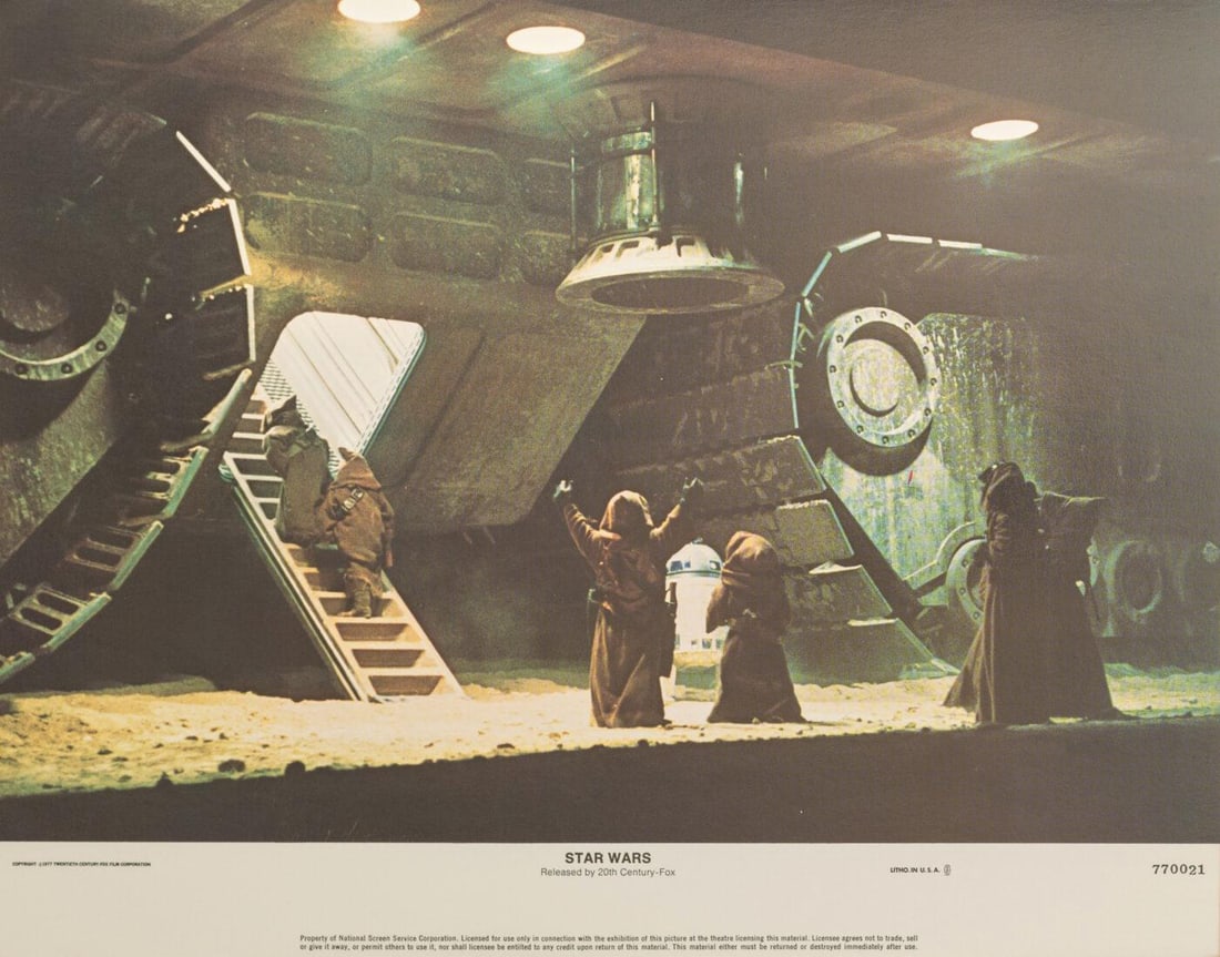 Star Wars 1977 Original Vintage Lobby Card 5 Jawas: 1977: Title: Star Wars 1977 Original Vintage Lobby Card 5 Jawas: 1977 Description: Star Wars 1977 Vintage Lobby Card #5 Size: 10×14″ inches / 25 x 35 cm Star Wars (retroactively titled Star