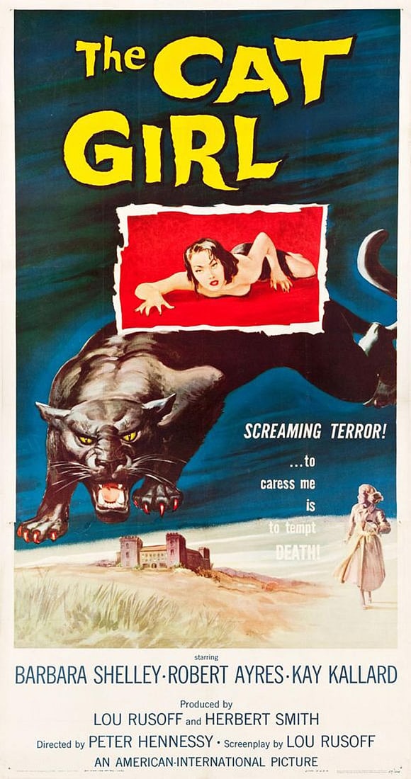 The Cat Girl Huge Original Vintage Poster Linen-backed: 1957 (1 of 20)