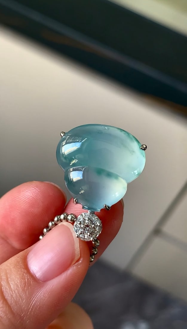 18K gold jade gourd pendant - 6