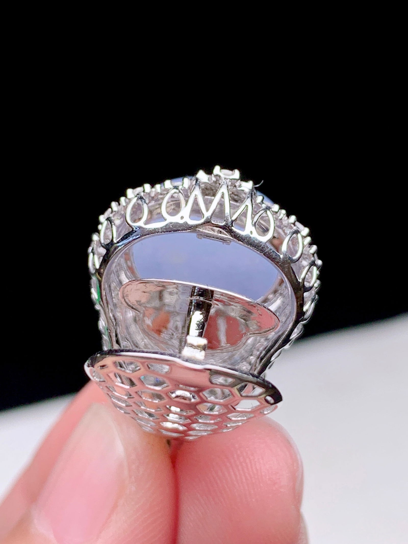 18K gold diamond inlaid natural jade pendant - 6