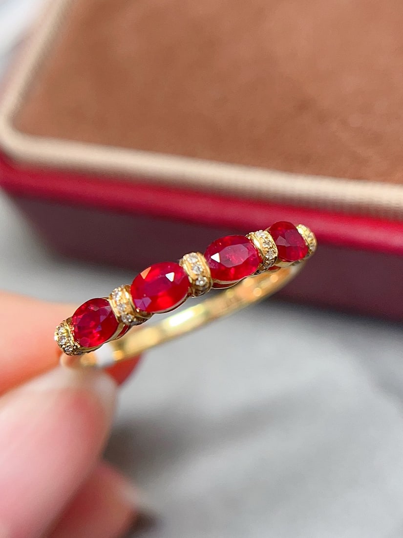 18K Gold Natural Ruby Ring - 3