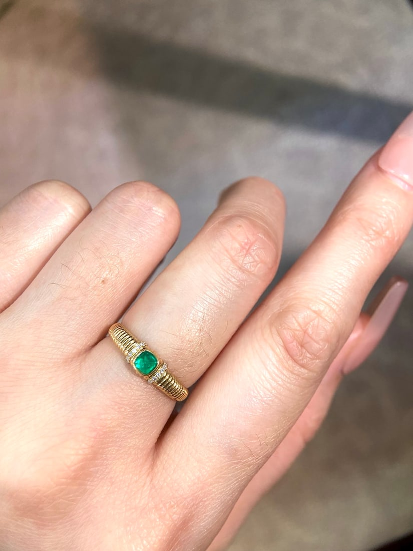 18K emerald ring - 2