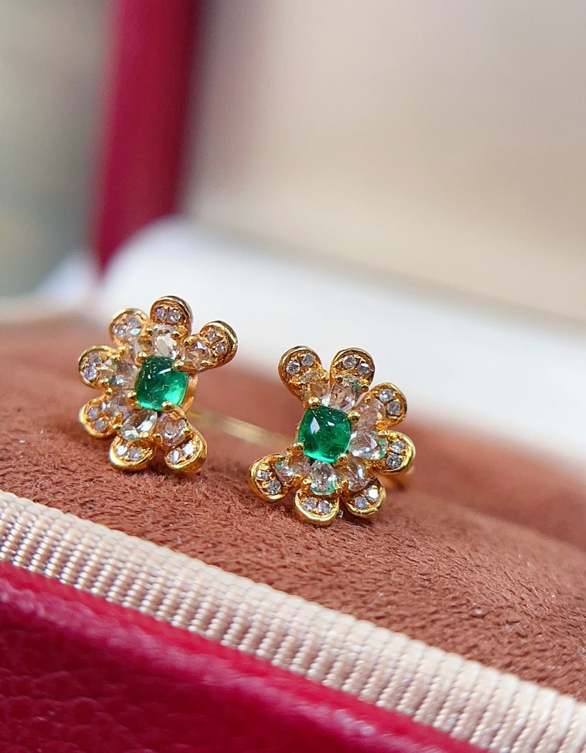 18K gold emerald ring - 2