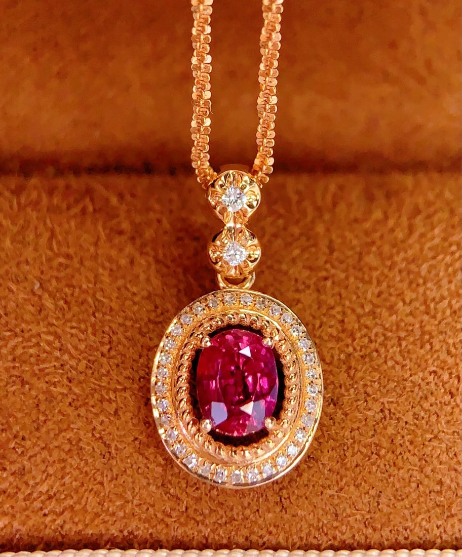 18K natural ruby pendant - 5