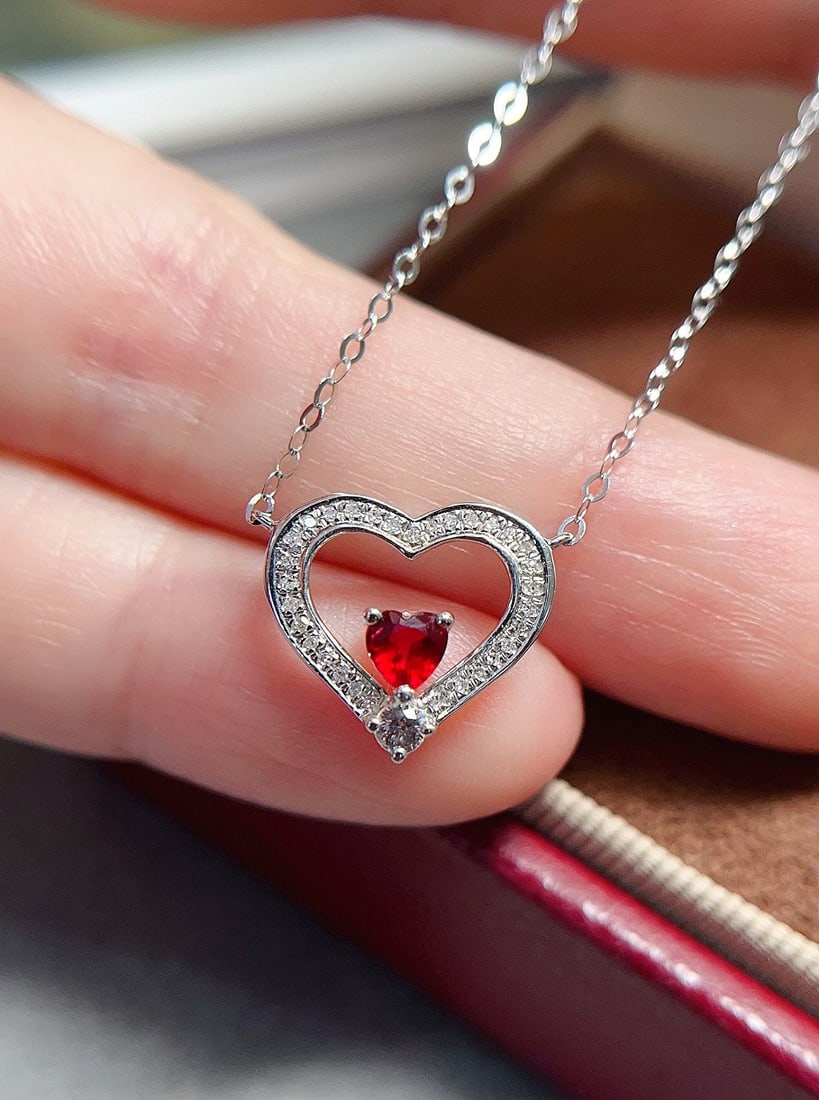 18K Gold Natural Ruby Necklace - 3