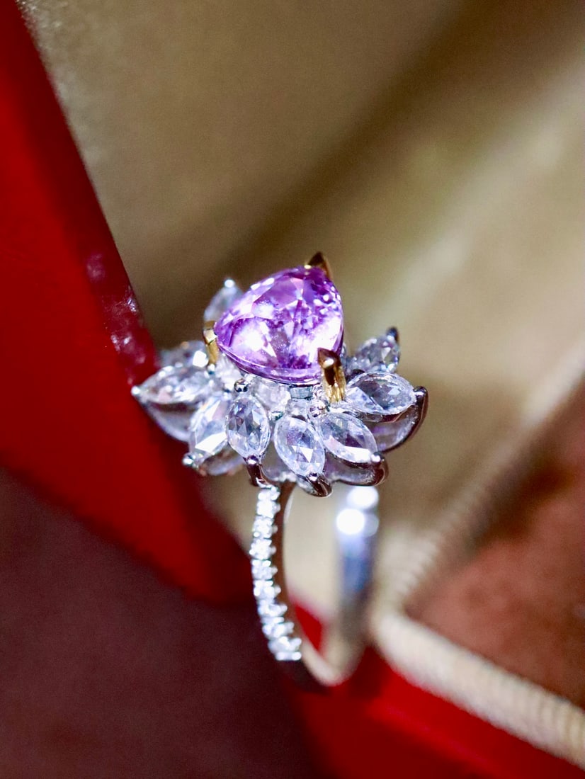 18K natural sapphire ring - 3