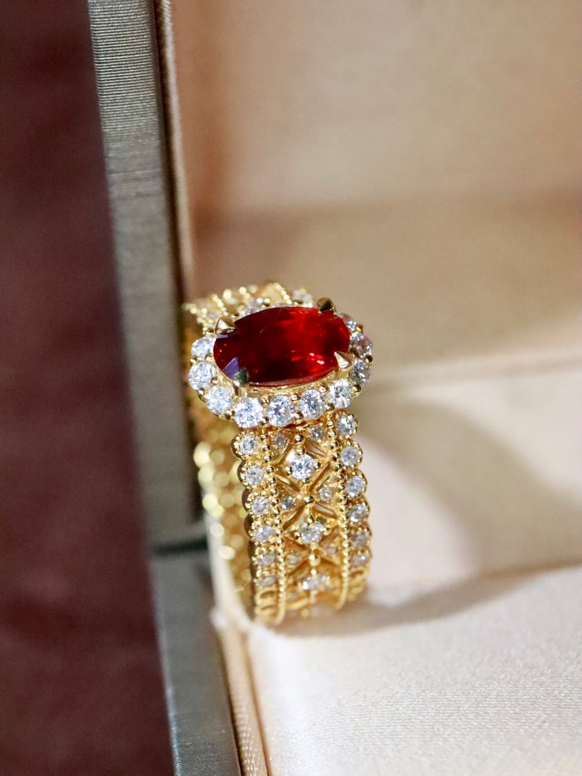 18K Gold Natural Ruby Ring - 3