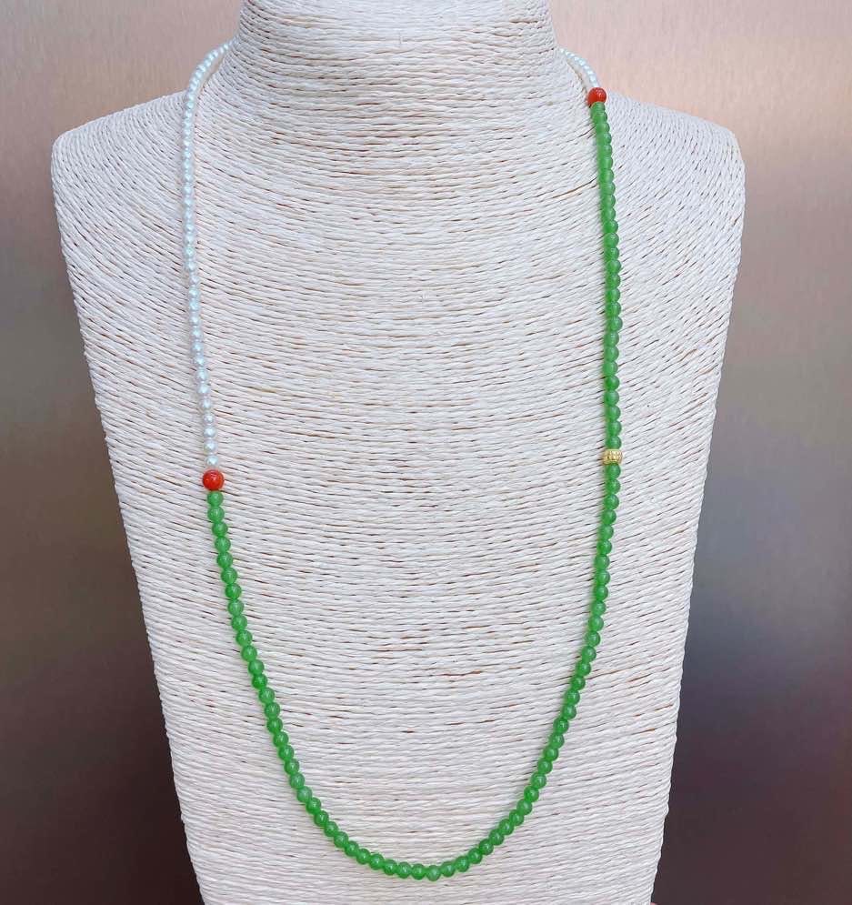 S925 silver natural Hetian jade necklace (1 of 6)