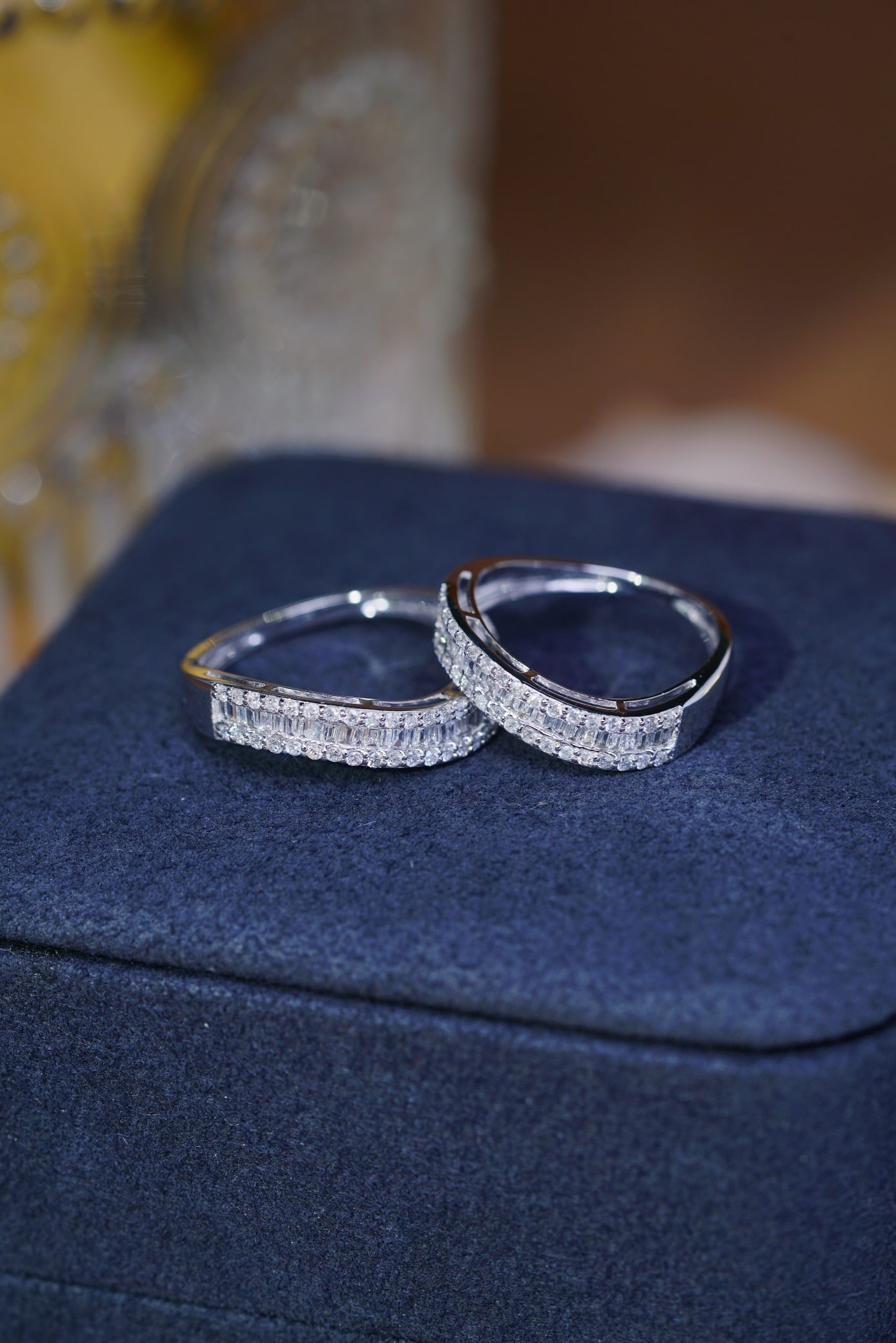 Platinum 900 natural diamond ring - 5