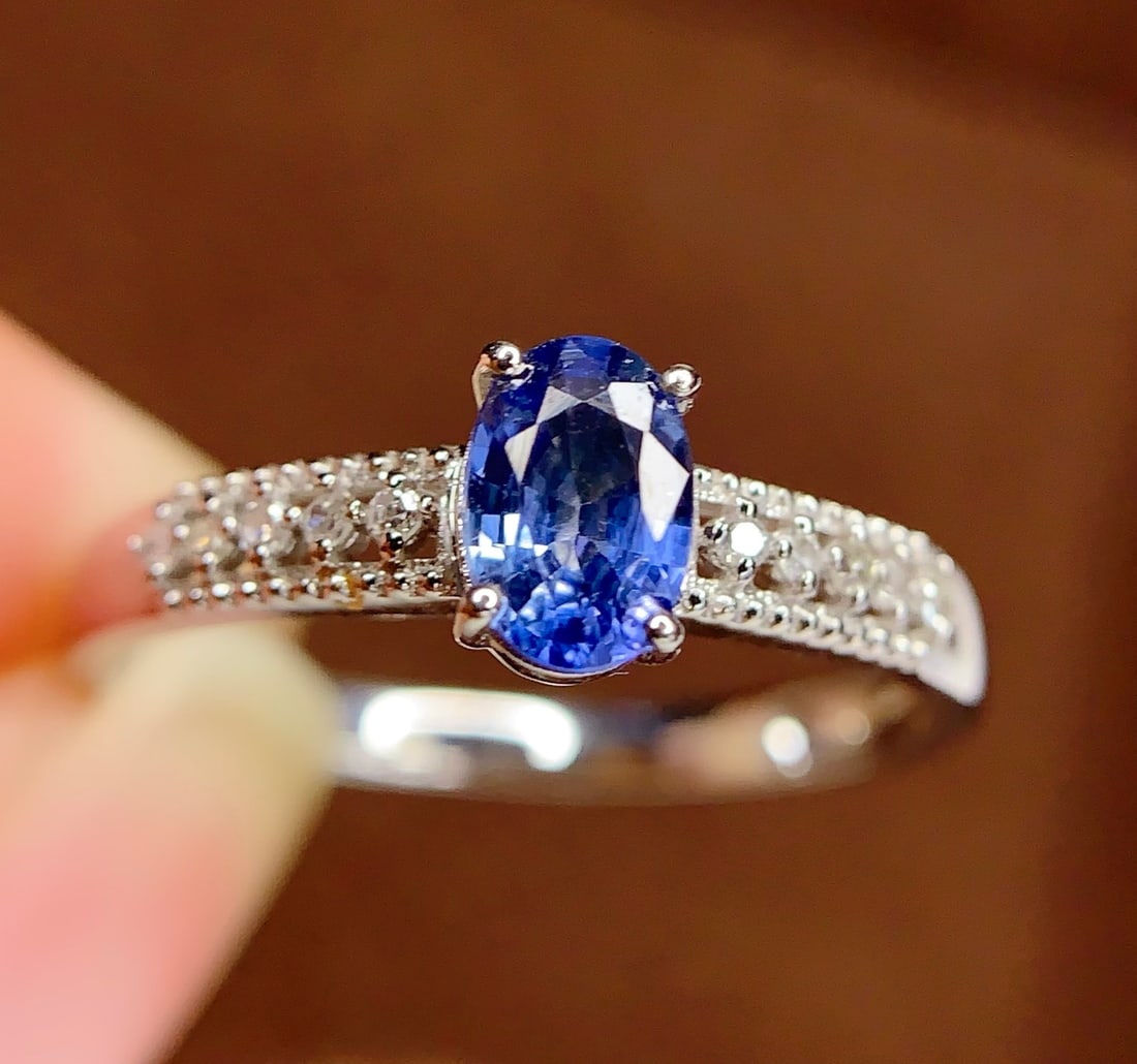 18K natural sapphire ring - 3