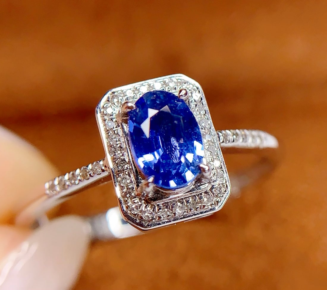 18K natural sapphire ring - 3