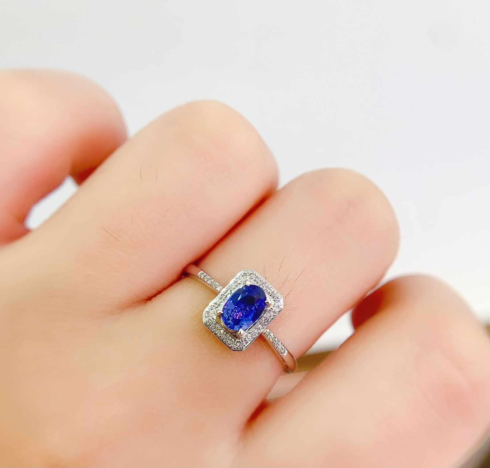 18K natural sapphire ring - 5