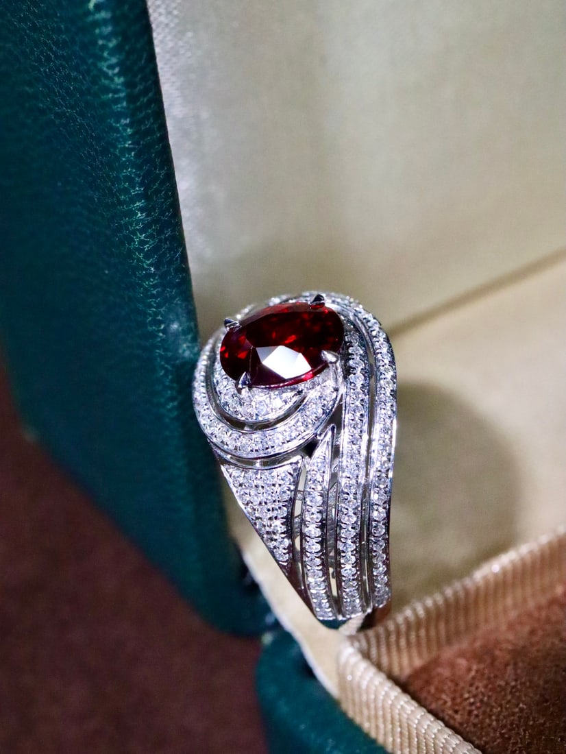 18K gold natural ruby ring - 3