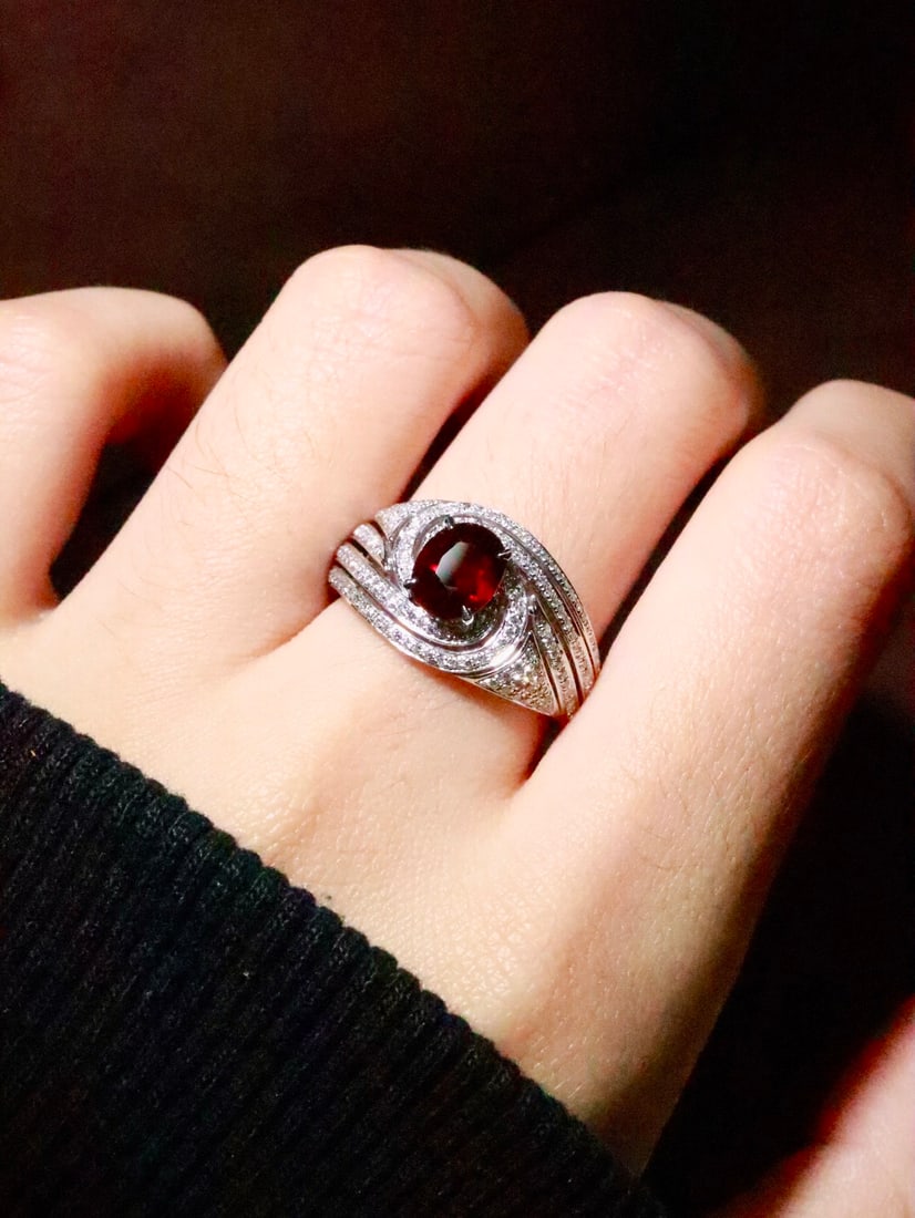 18K gold natural ruby ring - 5