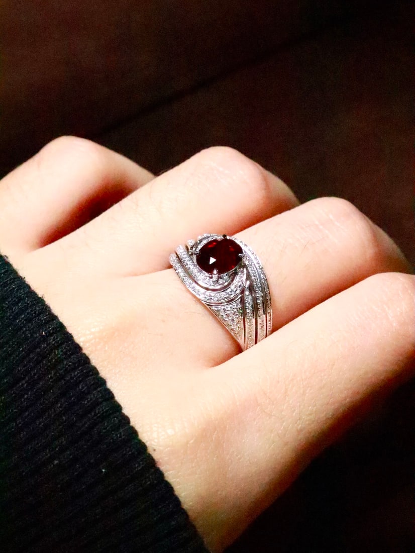 18K gold natural ruby ring - 6