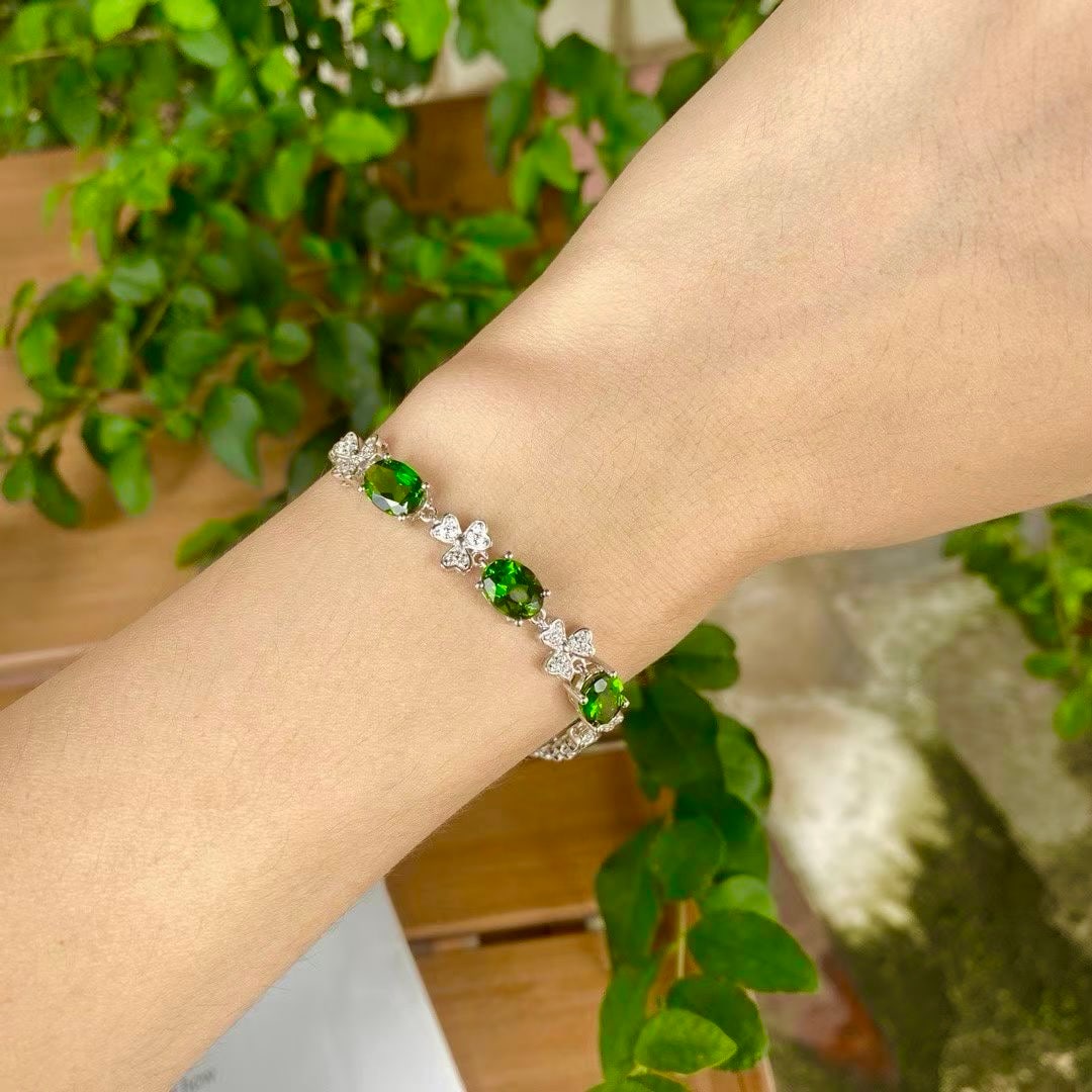 925 silver natural moonstone bracelet - 4