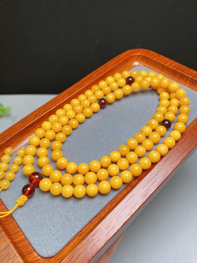 Natural amber bead necklace - 2