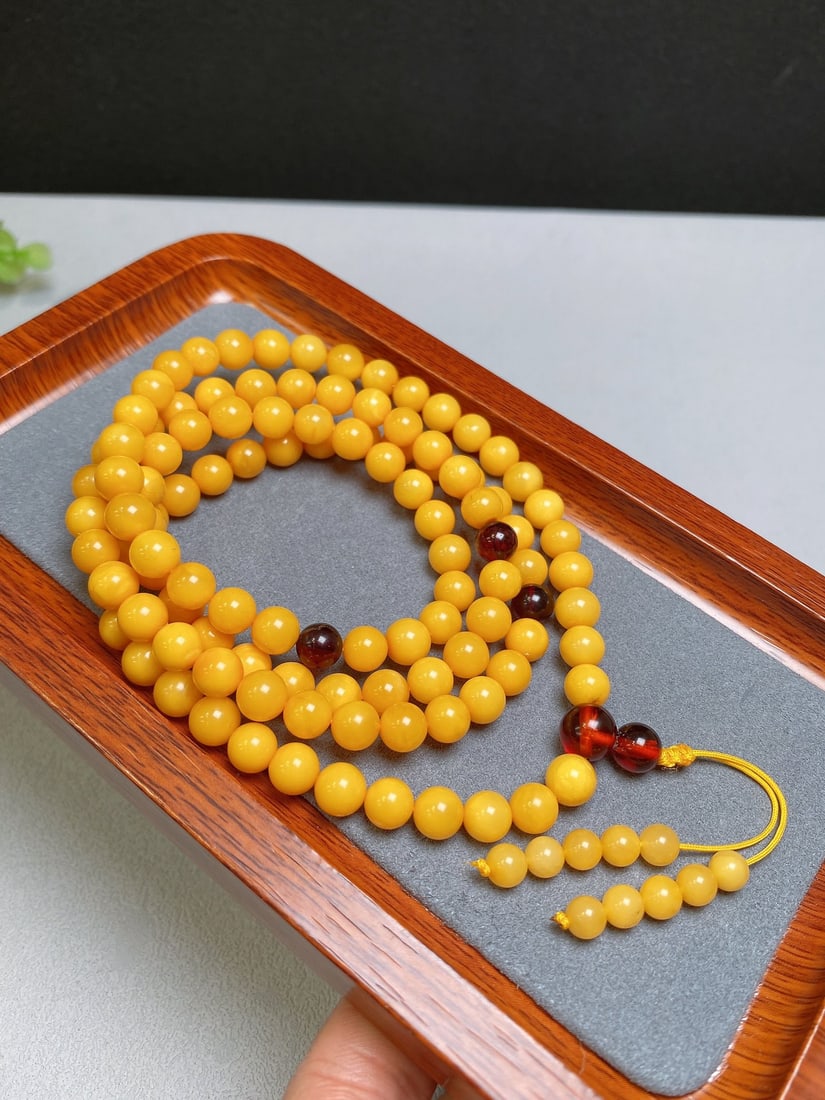 Natural amber bead necklace - 4