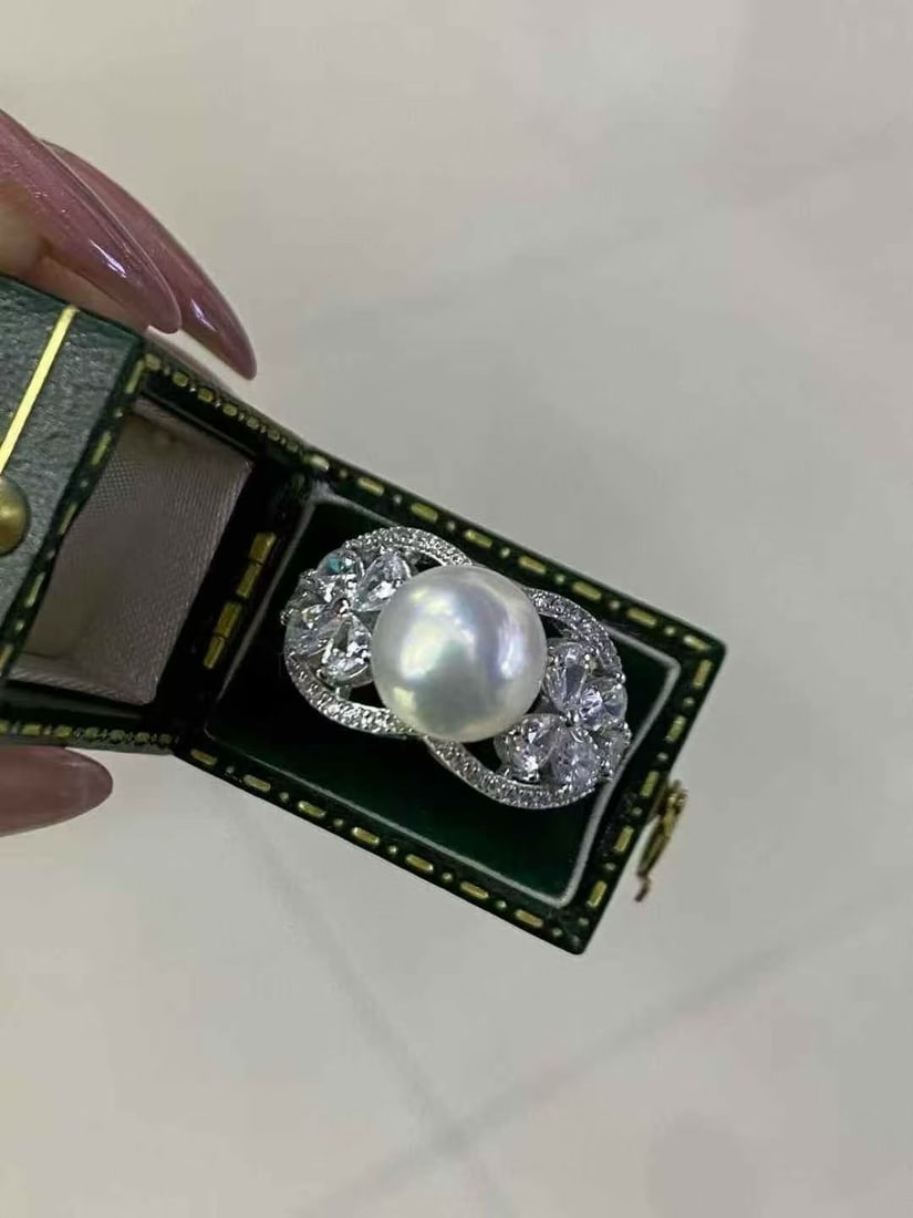 925 silver natural Edison pearl ring - 2
