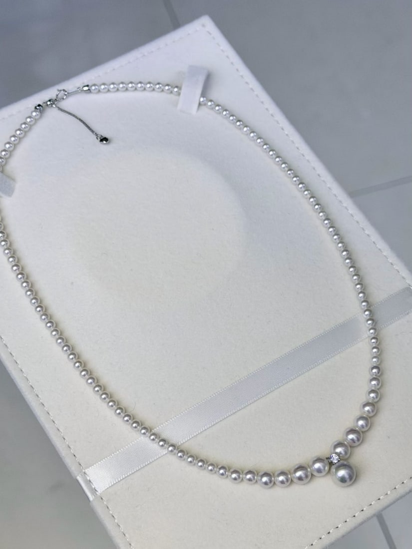 Sterling silver natural pearl necklace (1 of 3)