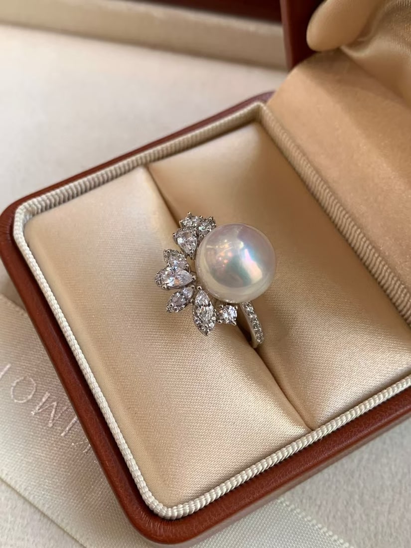 Silver Natural Edison Pearl Ring - 5