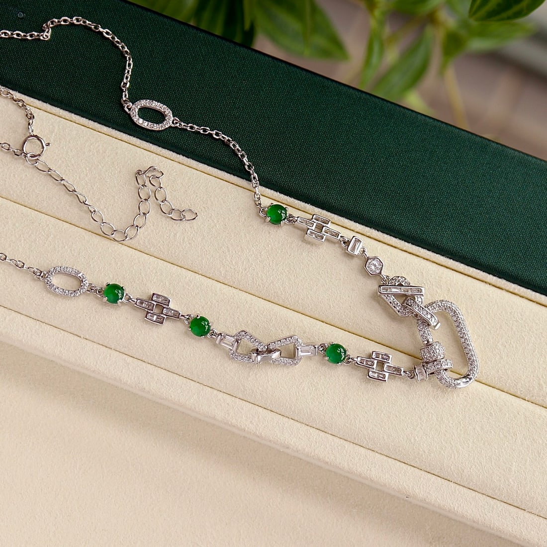 S925 silver natural jadeite versatile necklace - 4