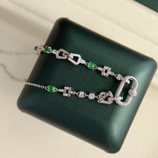 S925 silver natural jadeite versatile necklace - 8