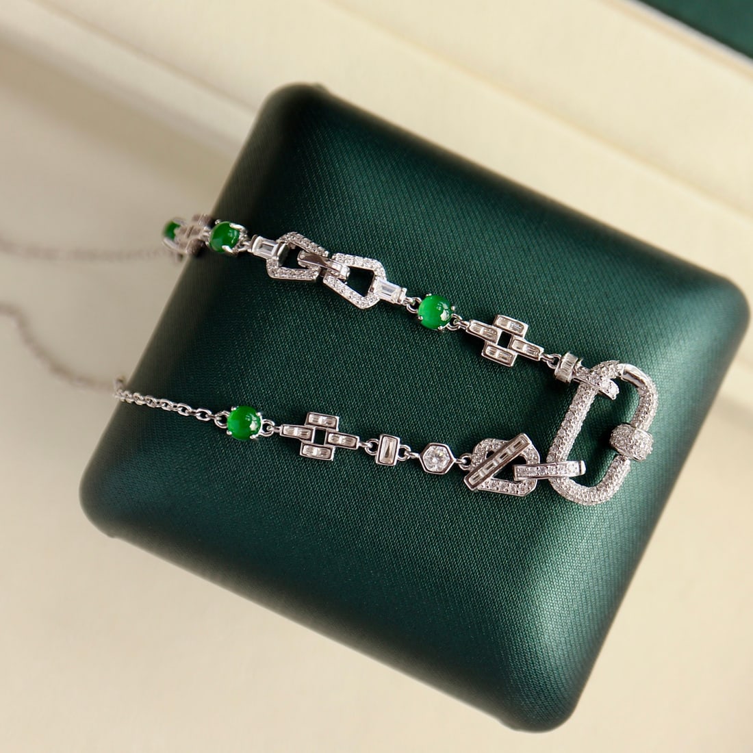 S925 silver natural jadeite versatile necklace - 9