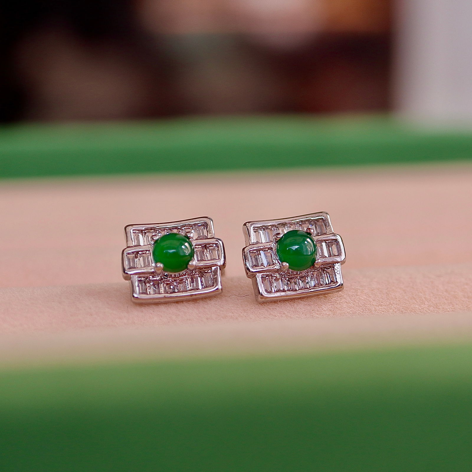 Natural Jade Earrings - 2