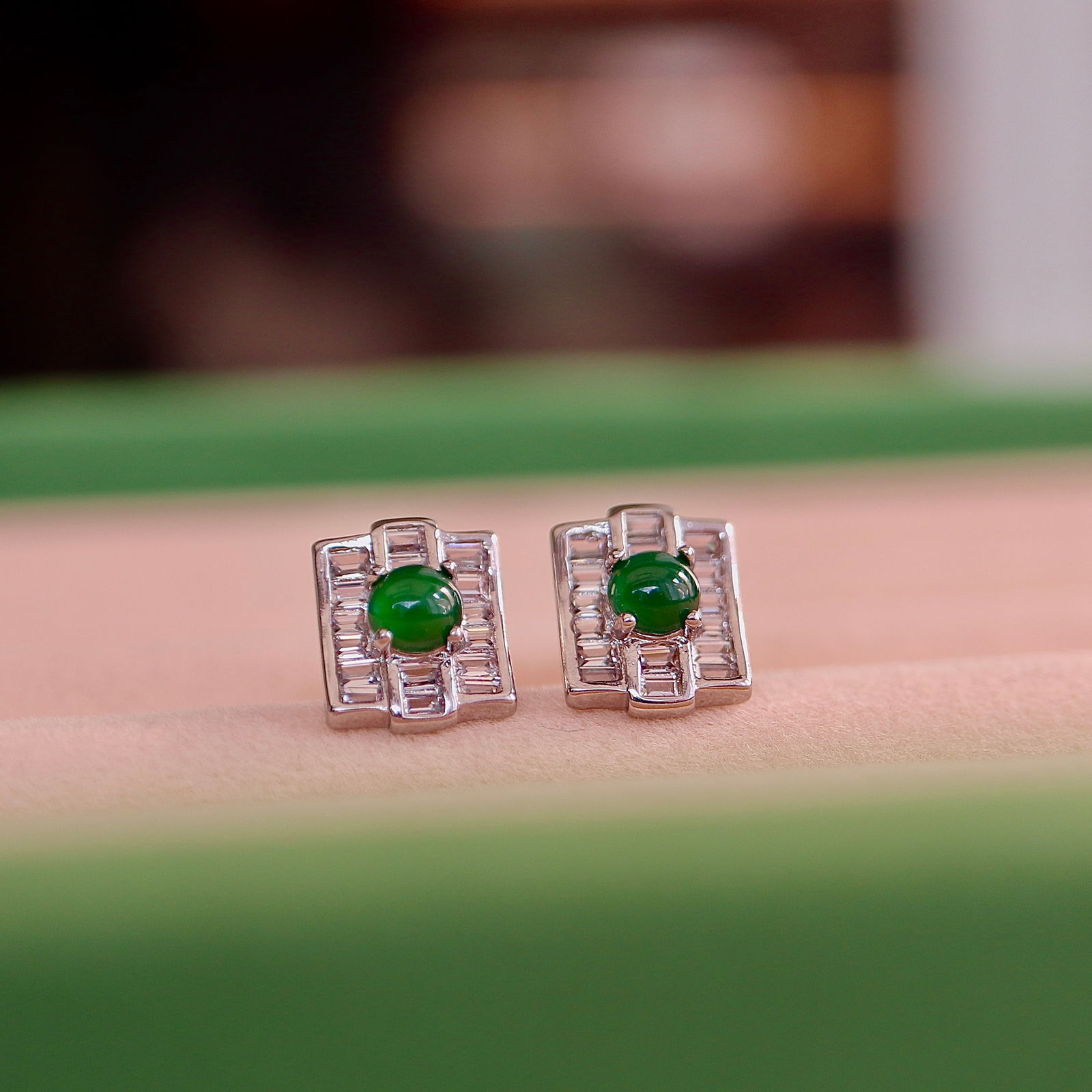 Natural Jade Earrings - 3