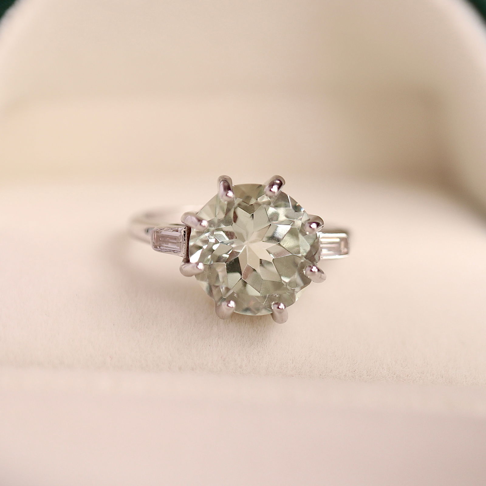 S925 silver natural green crystal ring (1 of 6)