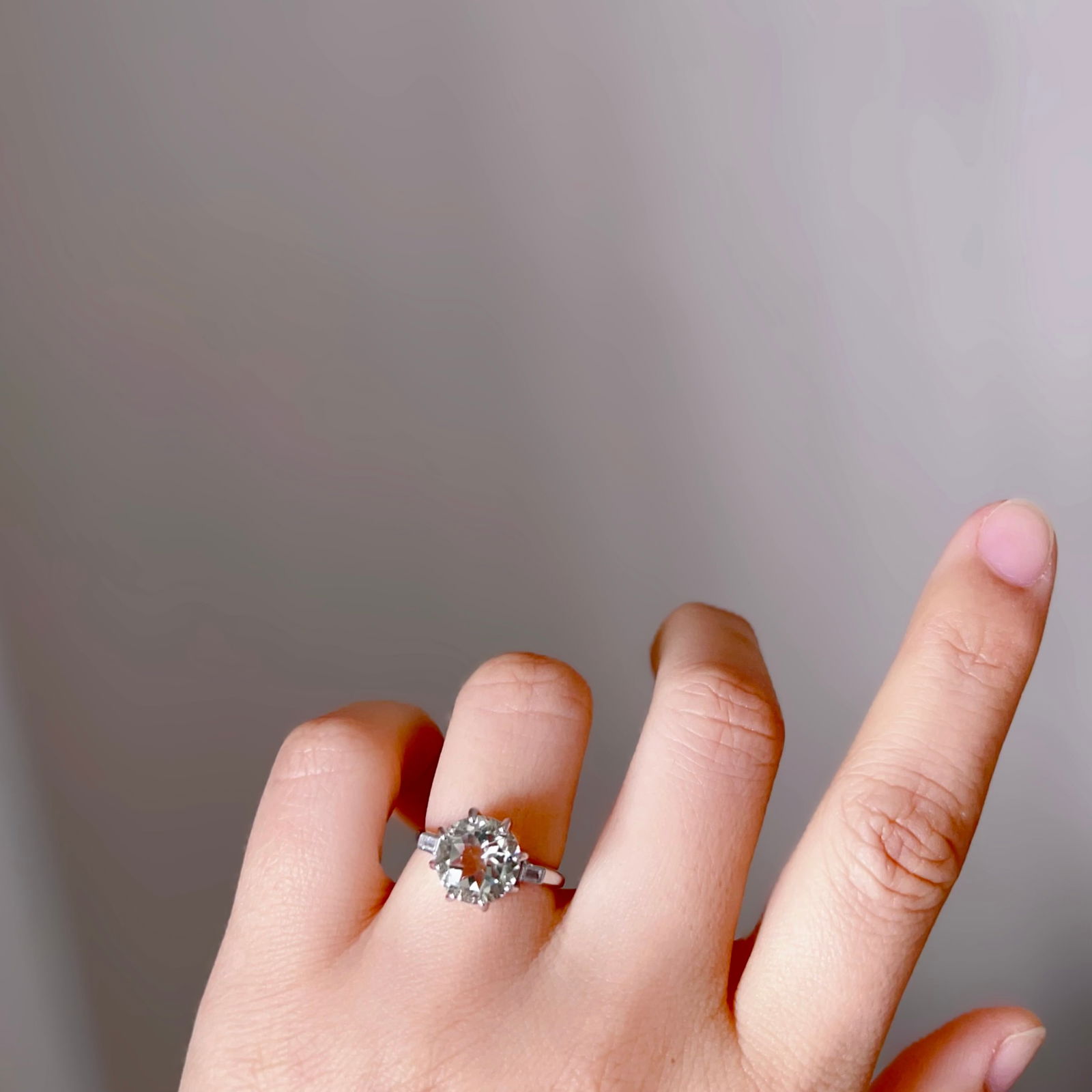 S925 silver natural green crystal ring - 6