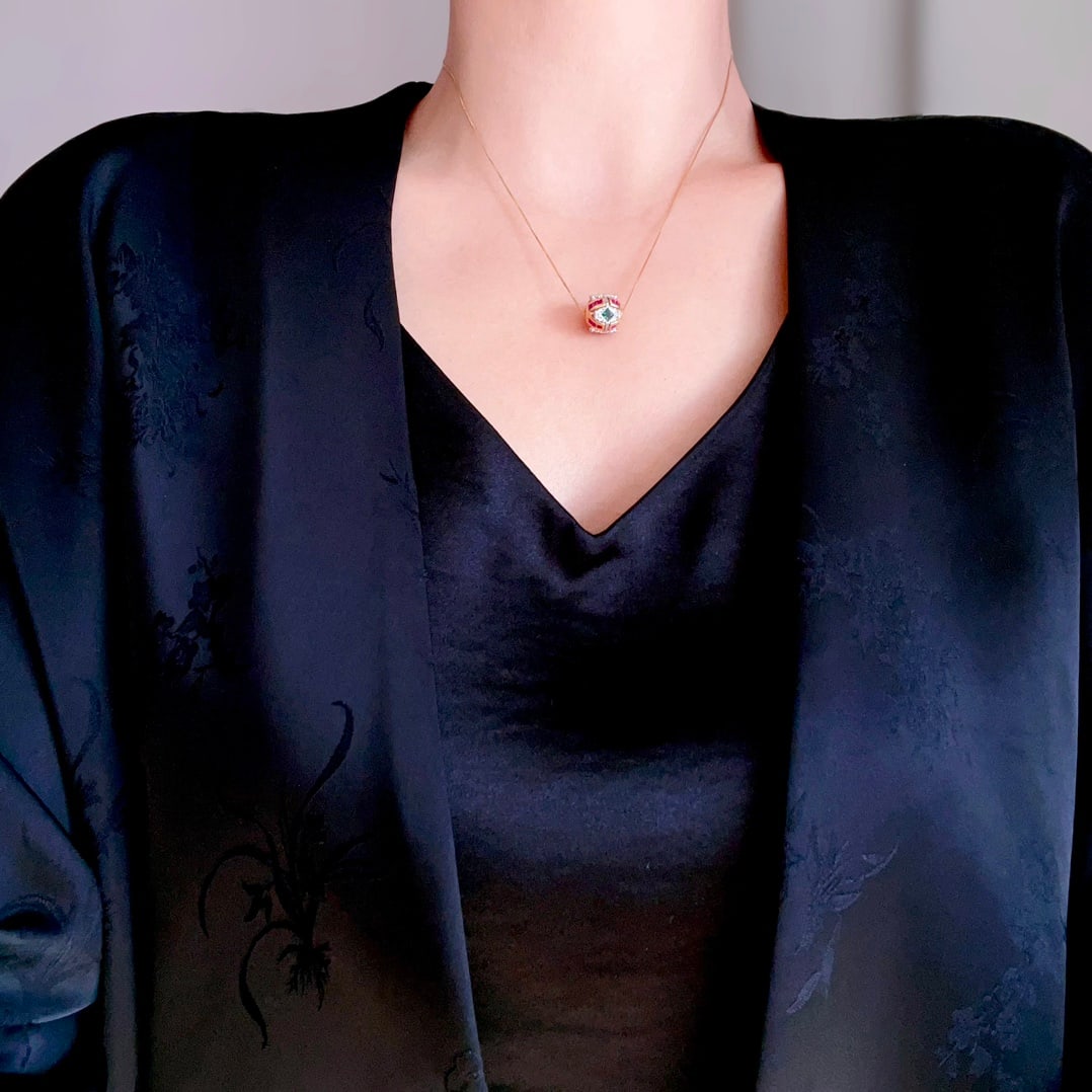 S925 silver ruby pendant - 7