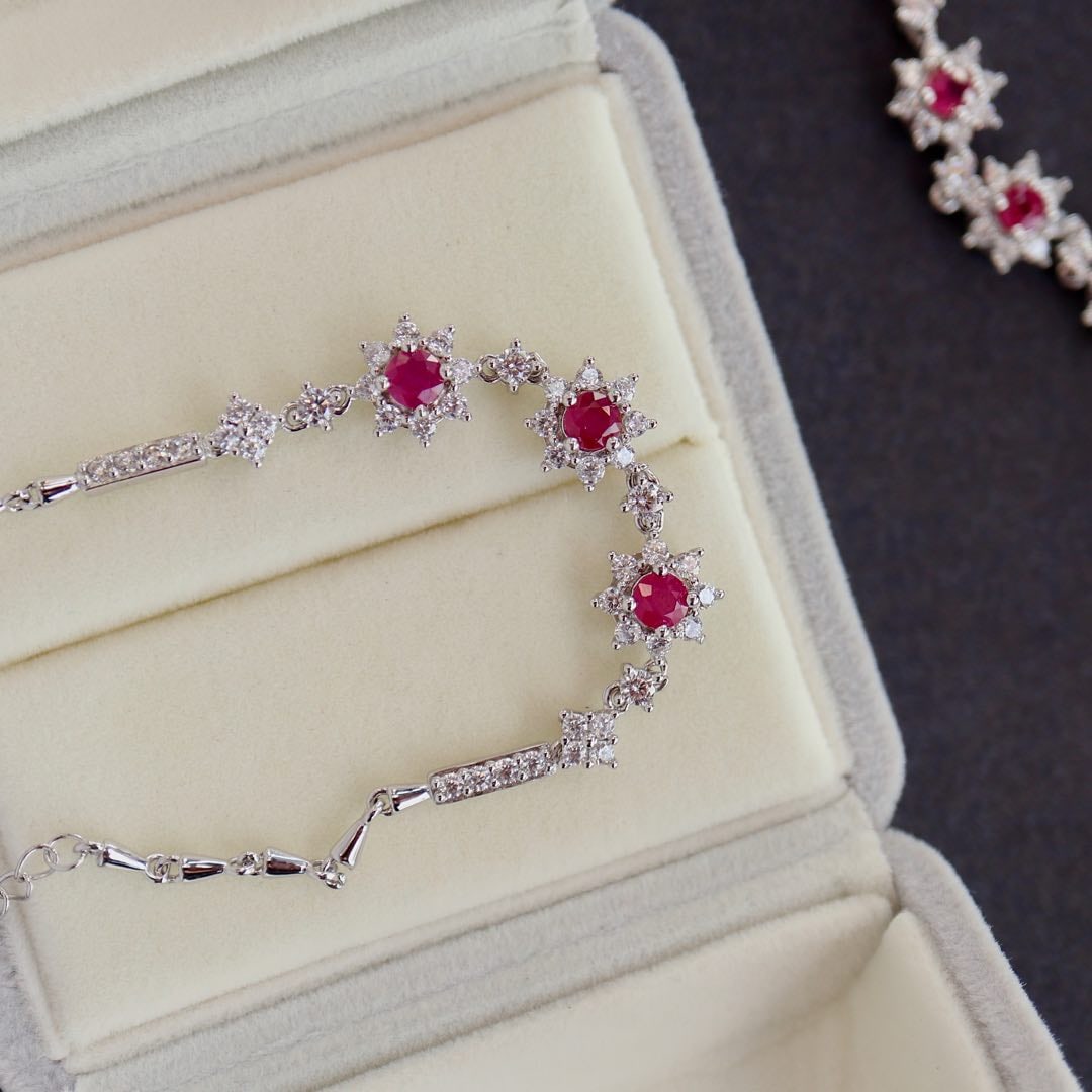 S925 Silver Ruby Bracelet - 4
